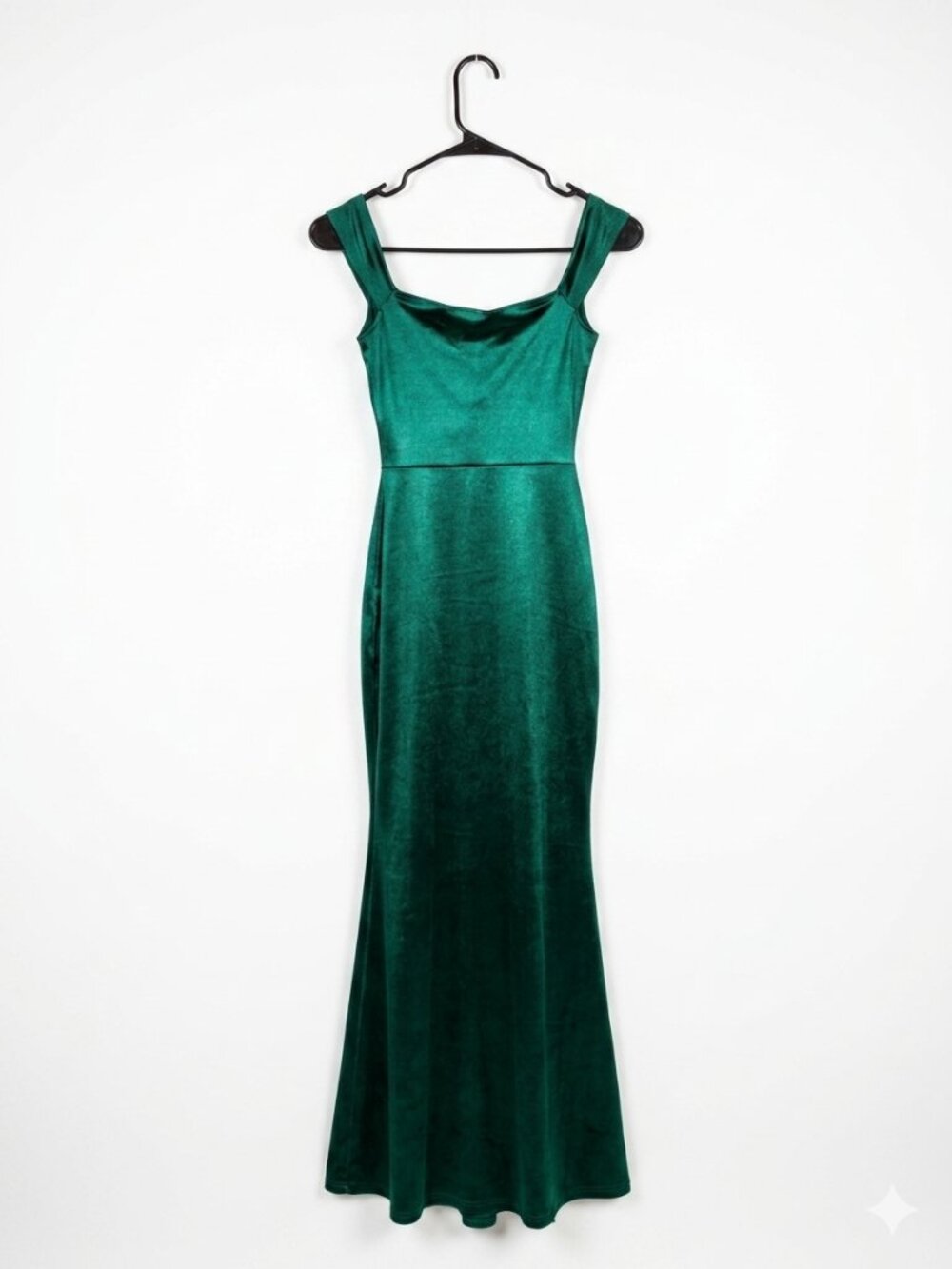 Windsor Carlie Satin Slit Mermaid Formal Gown Dress Emerald Green Size XS